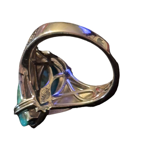 Stunning Sterling silver DK 925 turquoise high quality ring bali design - Picture 7 of 7